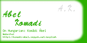 abel komadi business card